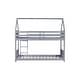 preview thumbnail 11 of 50, Low Height House Bunk Bed with Headboards,Guardrails,Ladder,Twin Over Twin Kids Bed