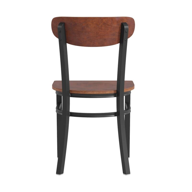 2PK Commercial Metal Dining Chairs with Boomerang Back
