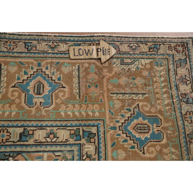 Geometric Tabriz Vintage Persian Area Rug Handmade Wool Carpet - 9'11" x 12'7"