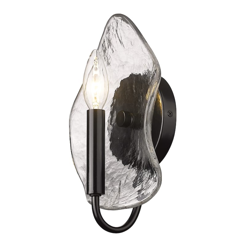 Samara 7" Wide 1-Light Wall Sconce with Hammered Glass Shade