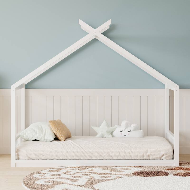 Charming Montessori Style Kids' Floor Bed for Fun and Safety