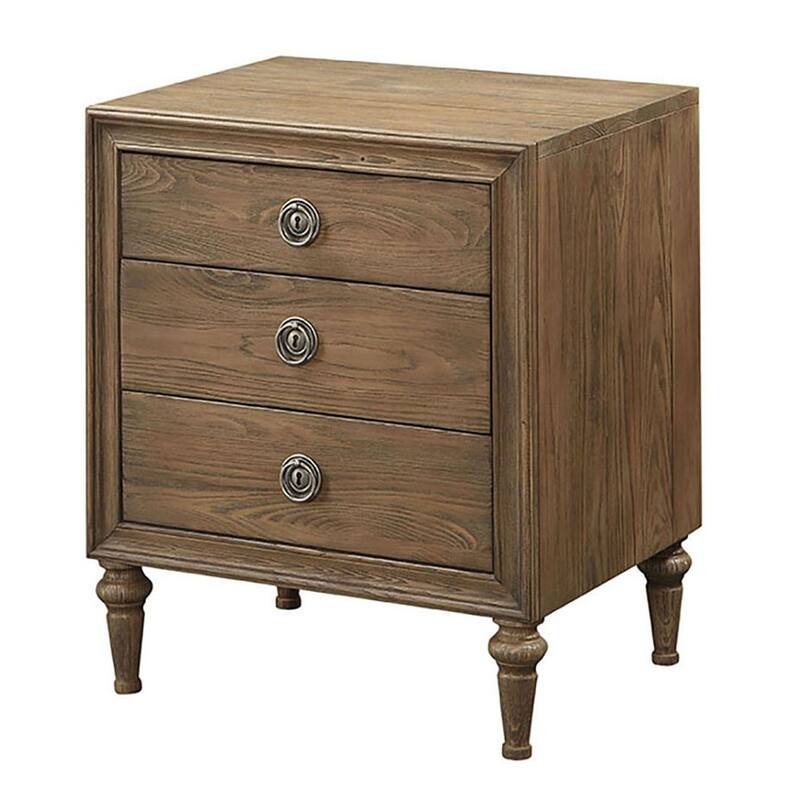 Milhouse Reclaimed Oak Nightstand with 3-Drawer