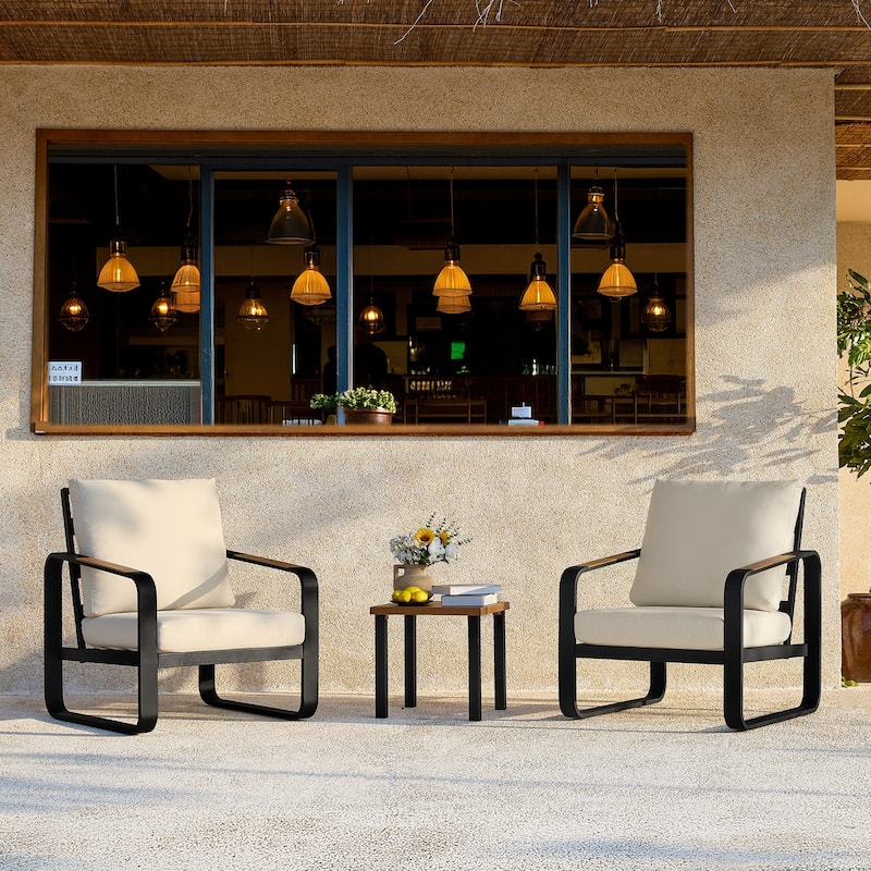 Outdoor Patio Conversation Sofa Set with Cushions