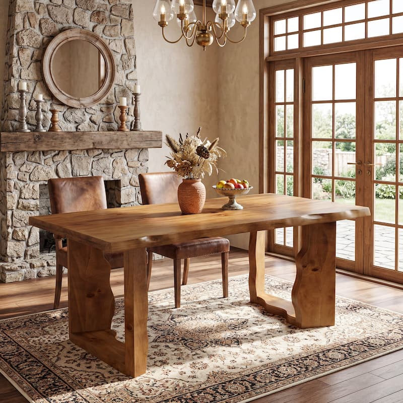 Farmhouse 63-Inch Solid Wood Dining Table