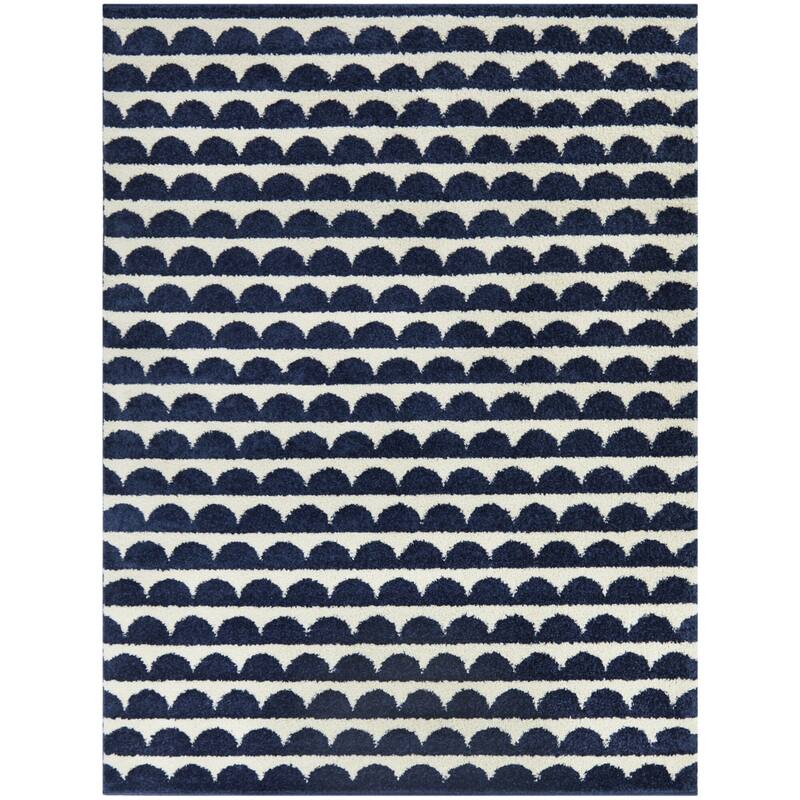 Palmer Modern Striped Area Rug - Rectangle 5'3" x 7' - Navy