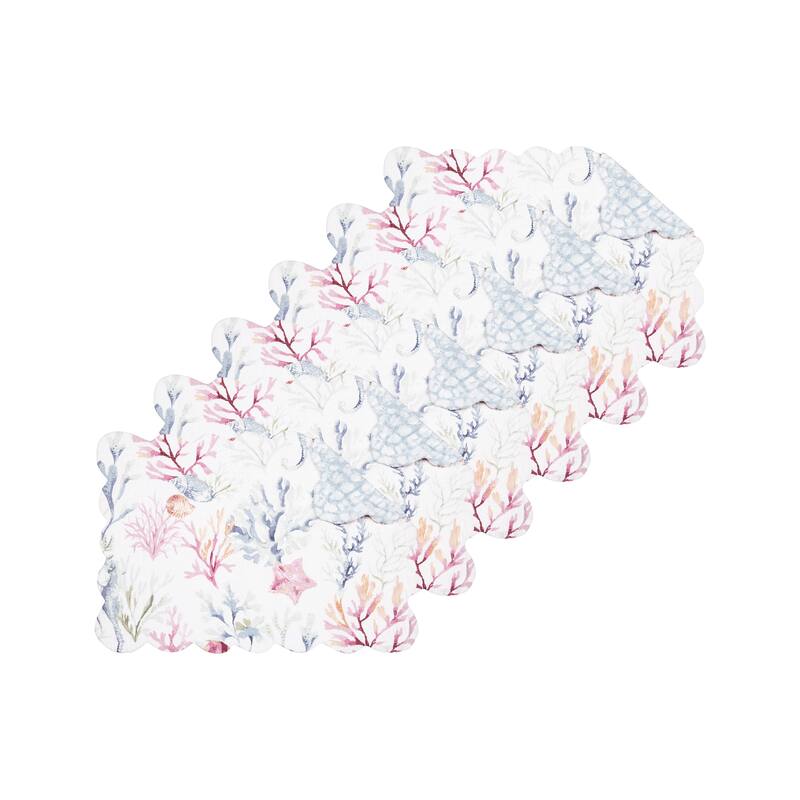 Nori Coral Quilted Placemat Set 6