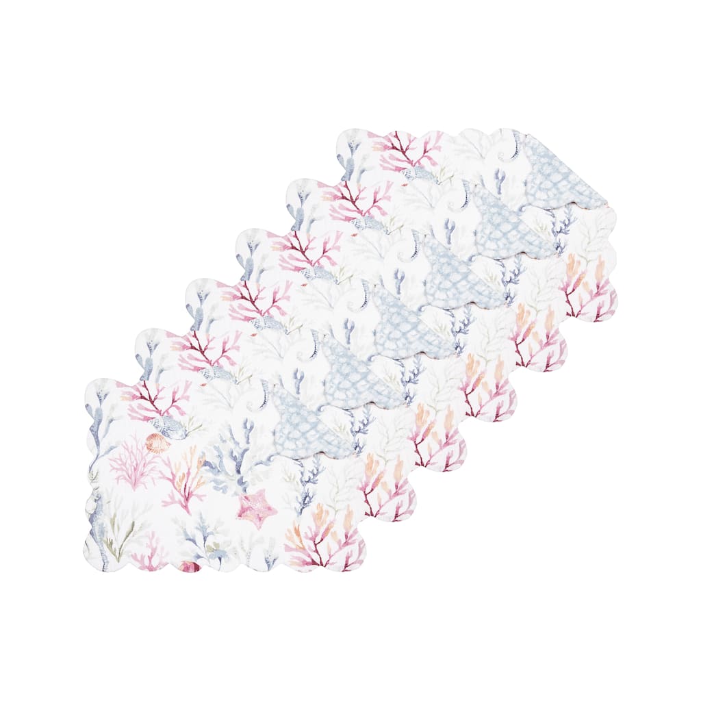 Nori Coral Quilted Placemat Set 6