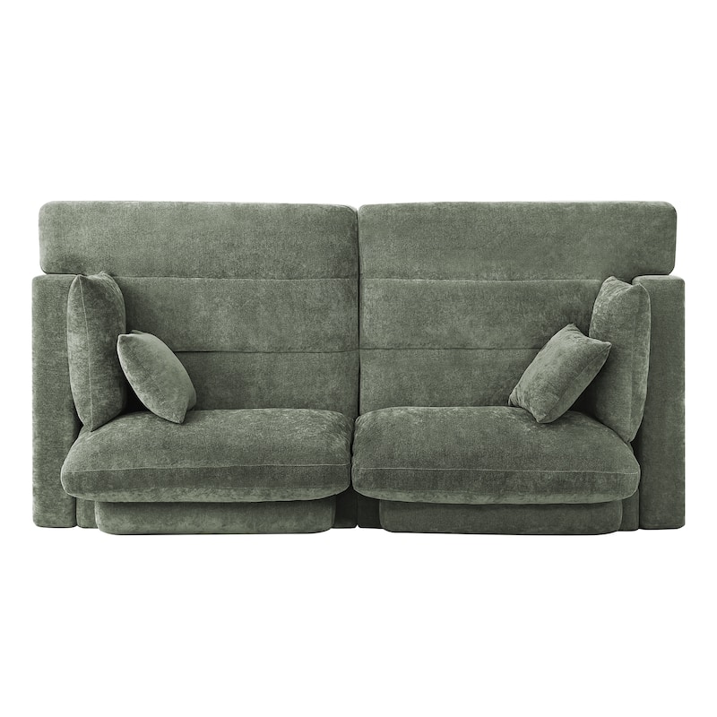 87-in Modern 3-Seater Upholstered Sofa Couch Chenille Design for Living Room