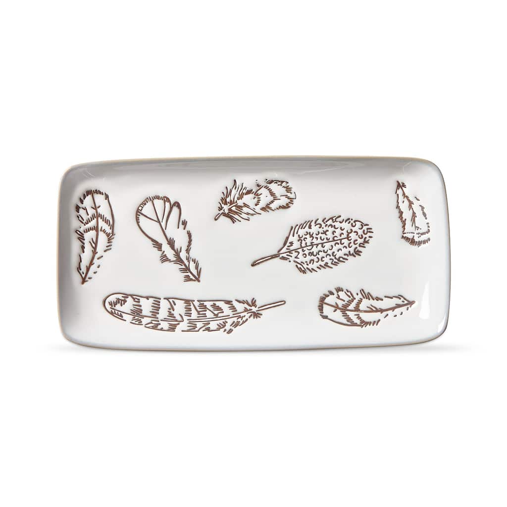 Floating On The Wind Multicolor Ceramic Serving Platter - 11.8" x 5.9" x 1.1" - Dishwasher Safe for Summer Entertaining