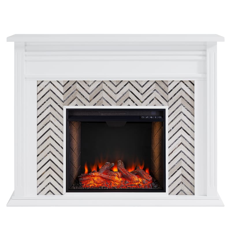 SEI Furniture Hebbington Tiled Fireplace - 50"W x 15"D x 39"H