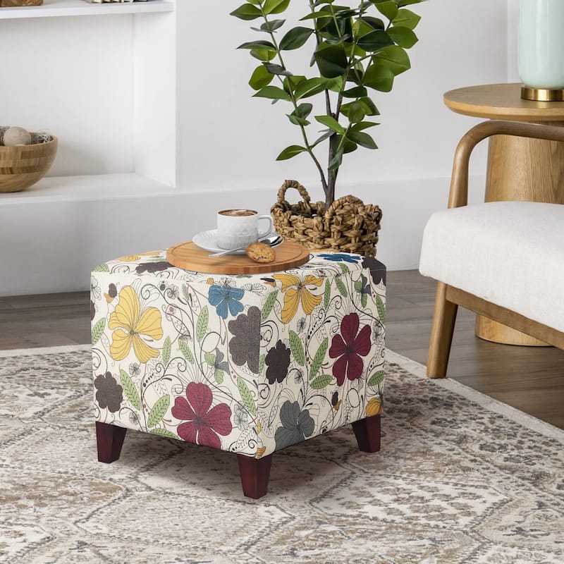 Adeco Simple British Style Passionate Cube Ottoman Footstool