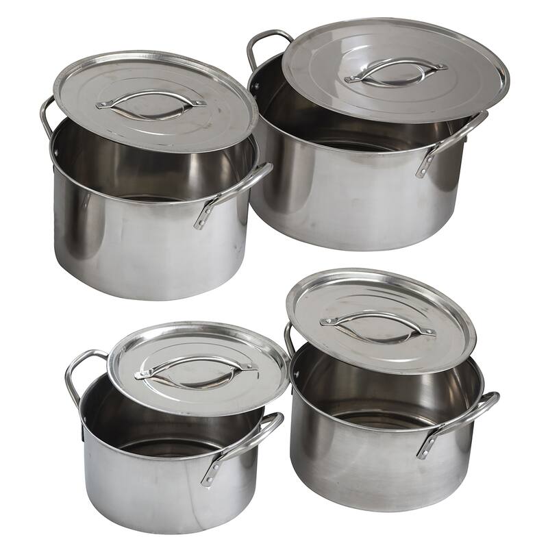 8 Piece Stainless Steel Stock Pot Set