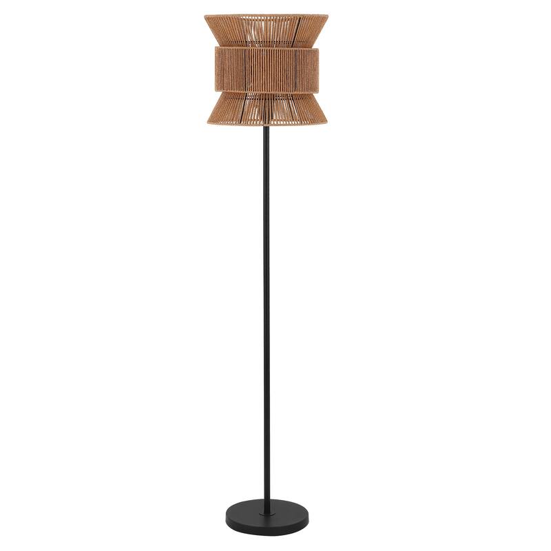 SAFAVIEH Lighting Colleen 60-inch Floor Lamp - 14" W x 14" D x 60" H - Natural/Black - 14"Wx14"Dx60"H
