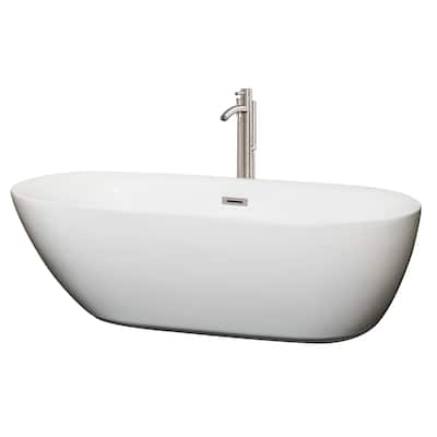 Wyndham Collection Melissa 71" Free Standing Acrylic Soaking Tub with