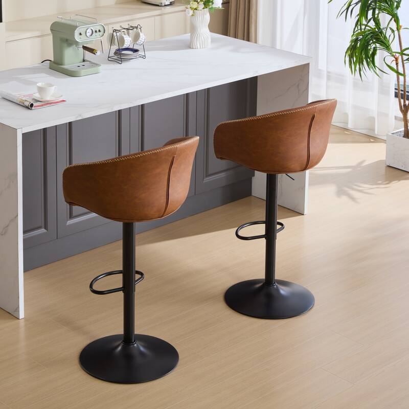 Mid-Century Modern Adjustable Swivel Bar Stools