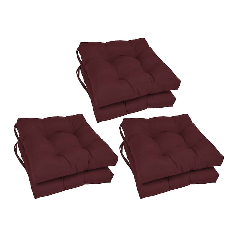 16-inch Square Indoor Chair Cushions (Set of 2, 4, or 6) - 16" x 16" - Set of 6 - Burgundy