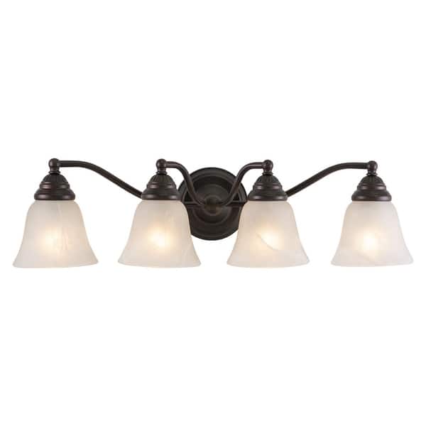 slide 1 of 4, Standford 4 Light Bronze Bathroom Vanity Fixture - 26-in W x 7-in H x 7-in D