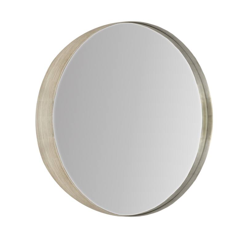 Frame My Mirror Nickel Round Wall Mirror, Cheyenne Design - 30" x 30"