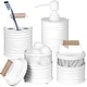 preview thumbnail 11 of 13, Autumn Alley Bathroom Accessories Set 4 - Galvanized Farmhouse Soap Dispenser, Toothbrush Holder, 2 Apothecary Jars
