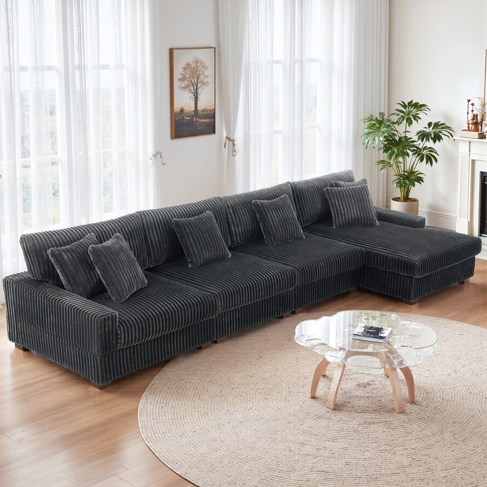 Anne 150" W Oversized Upholstered Modular Sectional Sofa