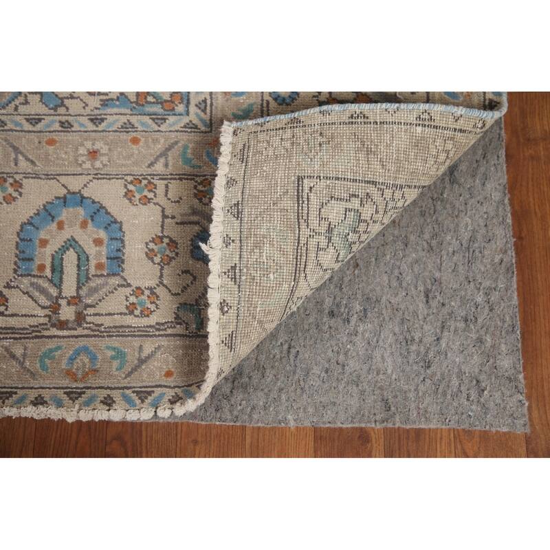 Hand Knotted Oriental 100% Wool Carpet Traditional Medallion Beige & Ivories Tabriz Area Rug - 13' 0'' X 9' 7''