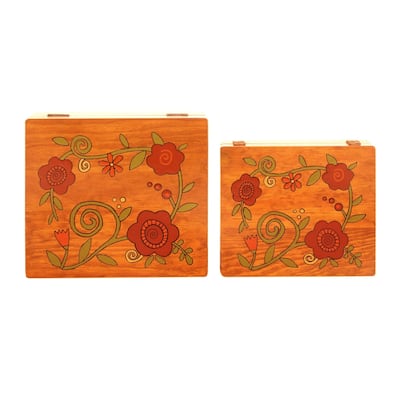 Novica Handmade Glorious Garden Wood Decorative Boxes (Pair)