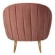 preview thumbnail 6 of 6, SAFAVIEH Couture Razia Dusty Rose Velvet Channel Tufted Tub Chair - 32.1"x30.3"x31.5"