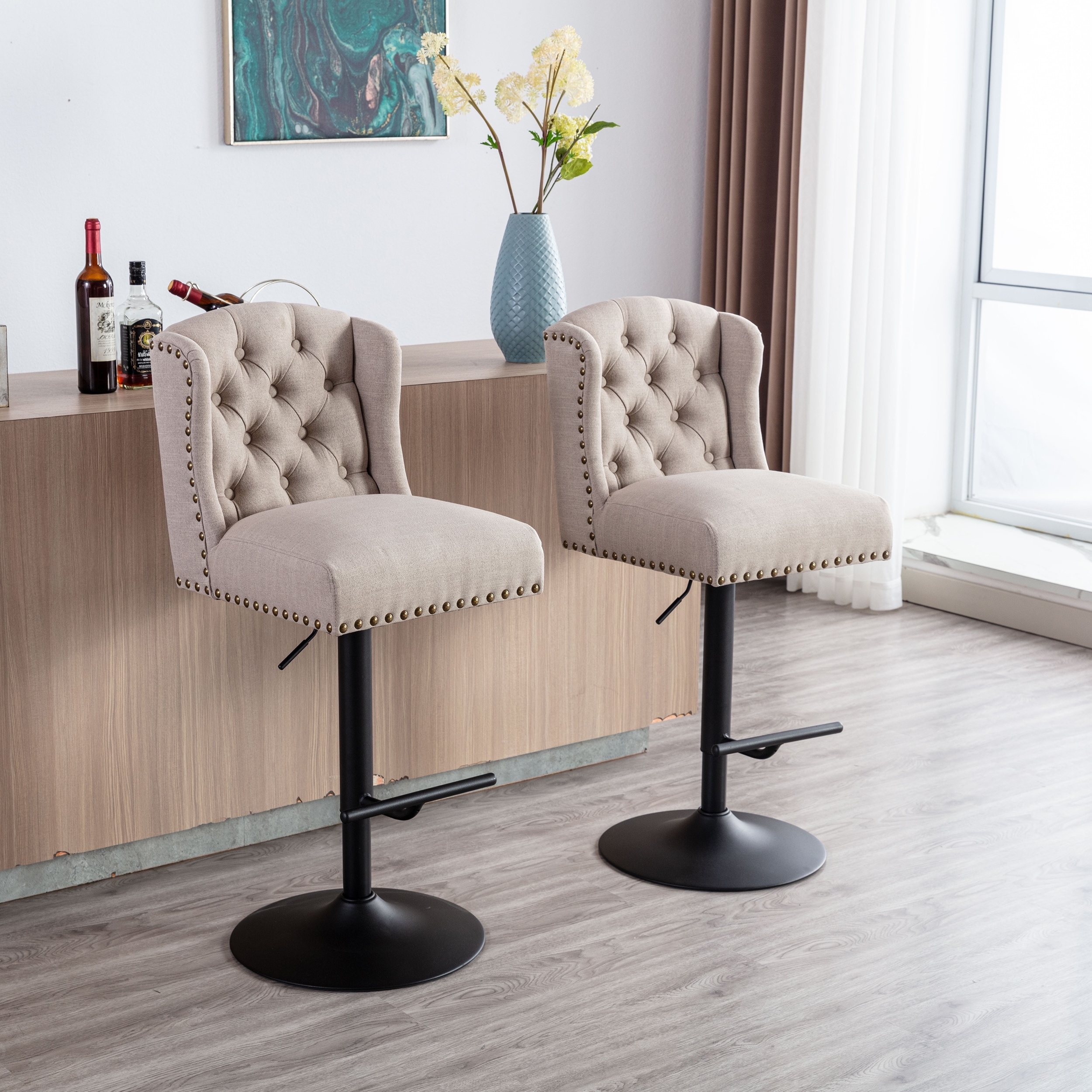 Wingback counter height chair sales