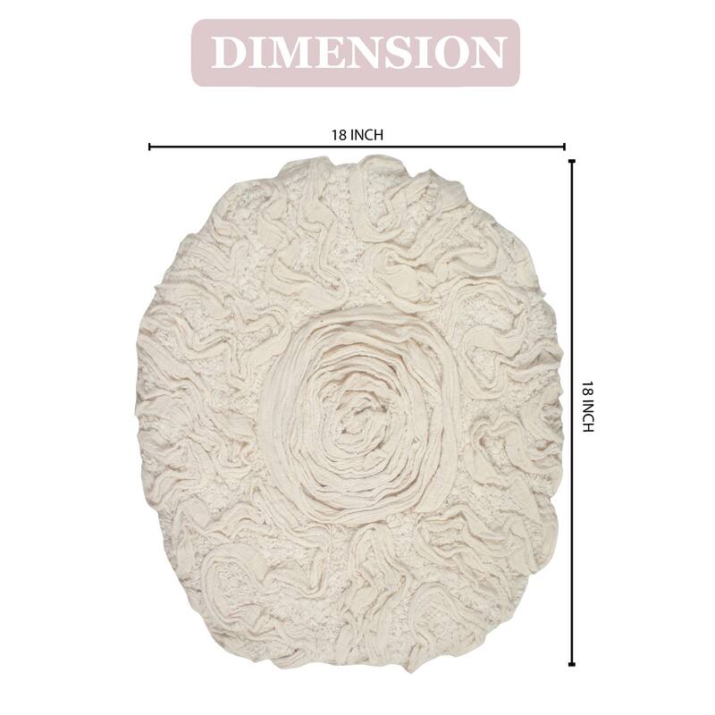 Home Weavers Bell Flower Cotton Soft, Water Absorbent Toilet Seat Lid Cover, Machine Washable 18"x18" Toilet Lid Cover