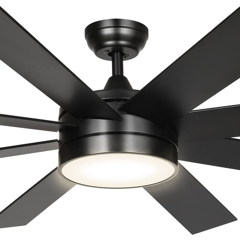 Moasis 60 Inch 8-Blades Smart Ceiling Fan with Lights and Remote/App Control