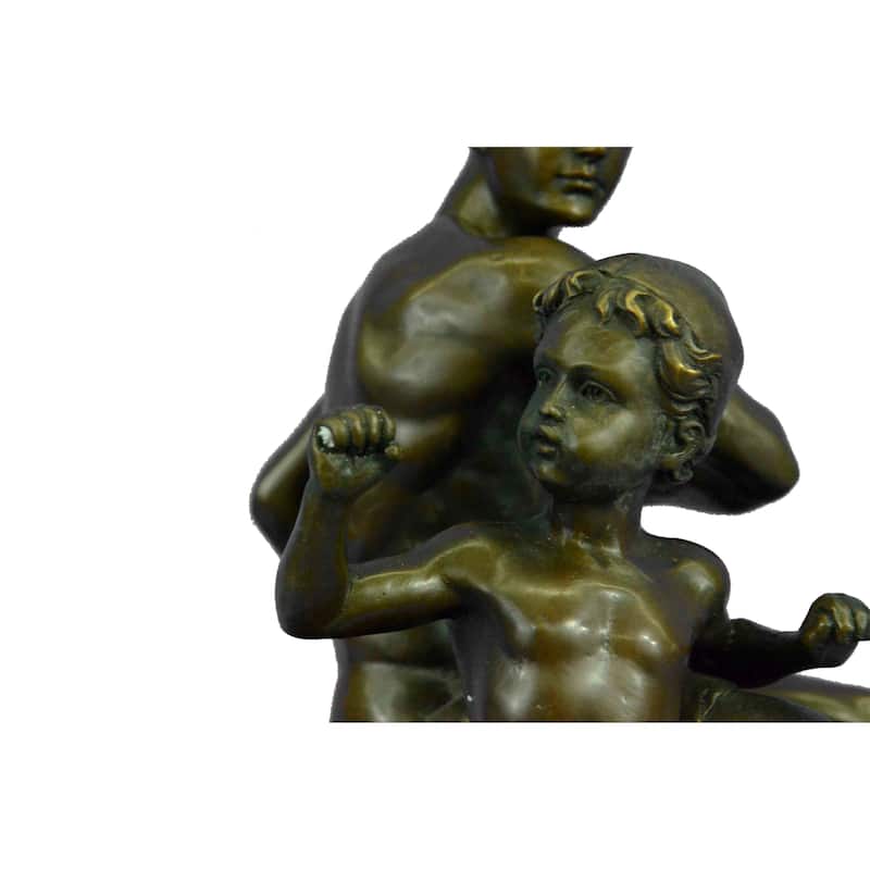 Signed French Artist Barye Roman Gladiator Sitting On Horse Bronze Sculpture
