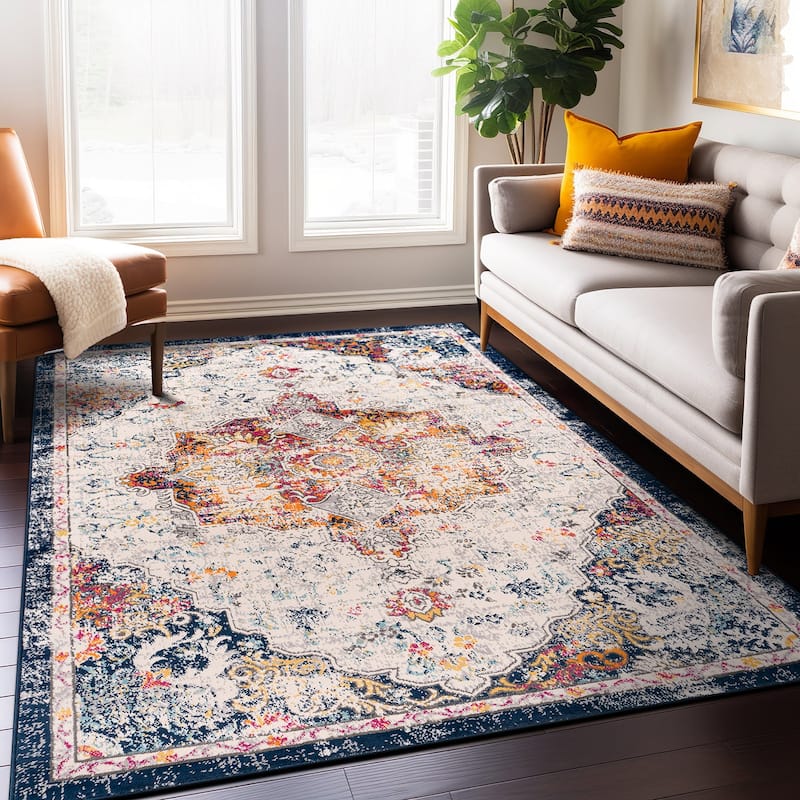 World Rug Gallery Caen Bohemian Medallion Area Rug - 5' x 7' - Runner/Rectangle