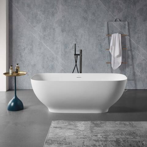 Clovis Solid Surface Freestanding Bathtub,67"x29.5"x22"