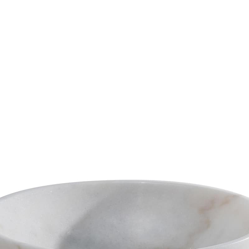 AA Warehousing 'Brielli' White Marble Round Polished Stone Basin