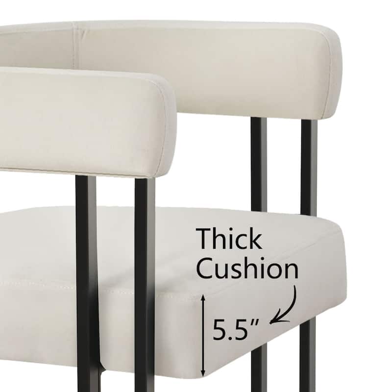 24" Seat Height Upholstered Velvet Solid back Counter Stool (Set os 2)