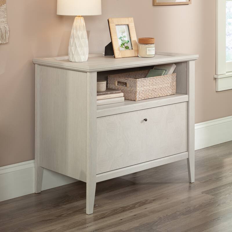 White File Cabinet with Full Extension Drawer for Letter Legal Files 34 Inch Long