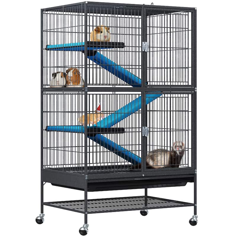 Metal 4-Tiers Small Animal Cages Indoor Critter Nation Cage Double-Story