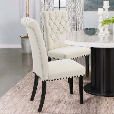 Set of 2 Fabric Upholstered Dining Chairs