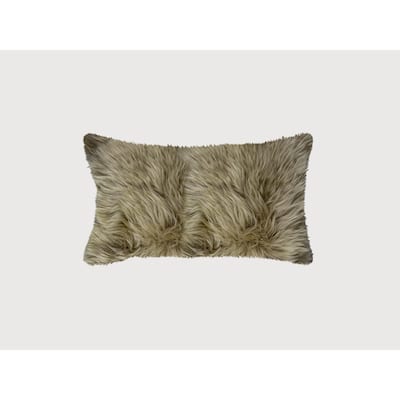 Taupe Natural Sheepskin Lumbar Pillow
