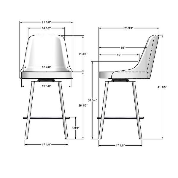 dimension image slide 1 of 2, Amisco Harper Swivel Counter and Bar Stool