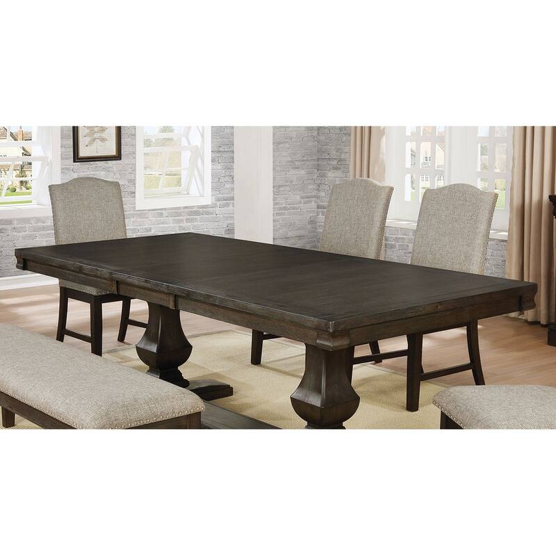 Transitional Espresso Finish Dining Set Table and Chairs