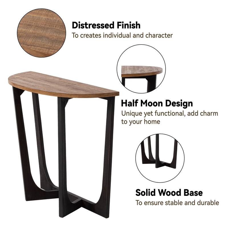 COZAYH Rustic Farmhouse End Table, French Country Accent Coffee Table for Family, Small Spaces