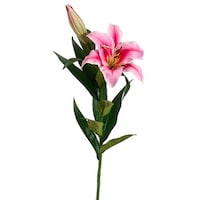 12 Pink Stargazer Lily Flower Artificial Floral Craft Sprays 35