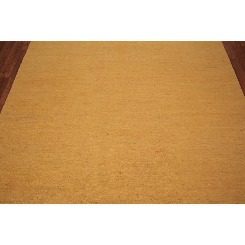 Modern Yellow Gabbeh Oriental Area Rug Hand-Knotted Wool Carpet - 5'6" x 7'8"