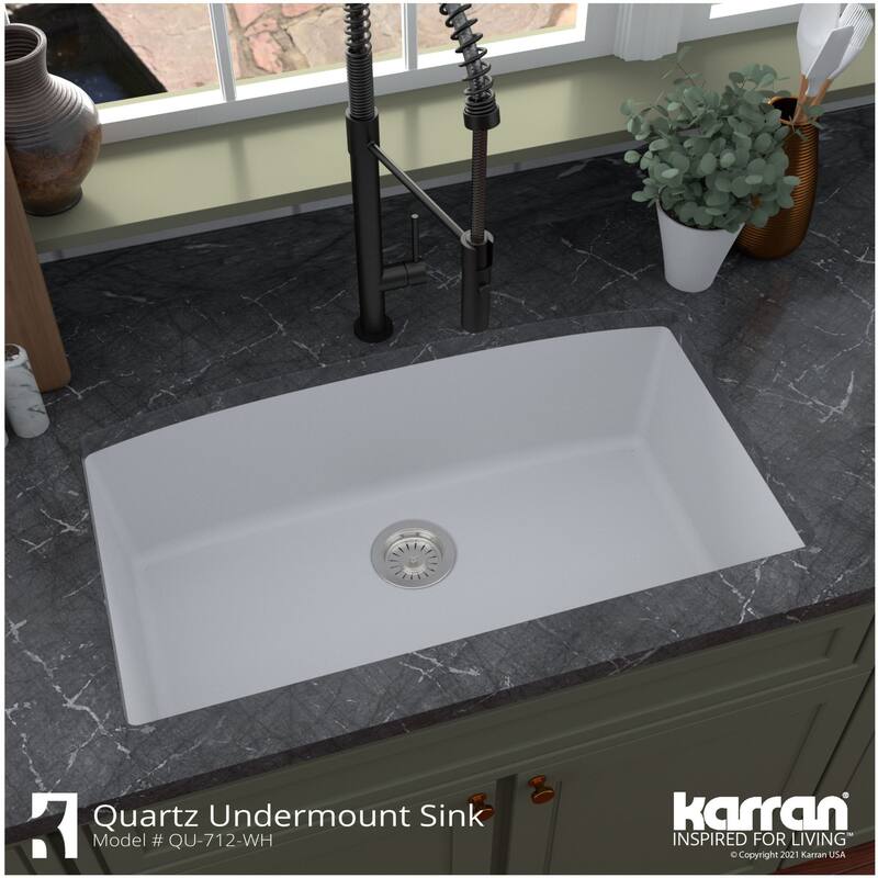 Karran USA QU-712 Quartz QU 32" Undermount Single Basin Quartz