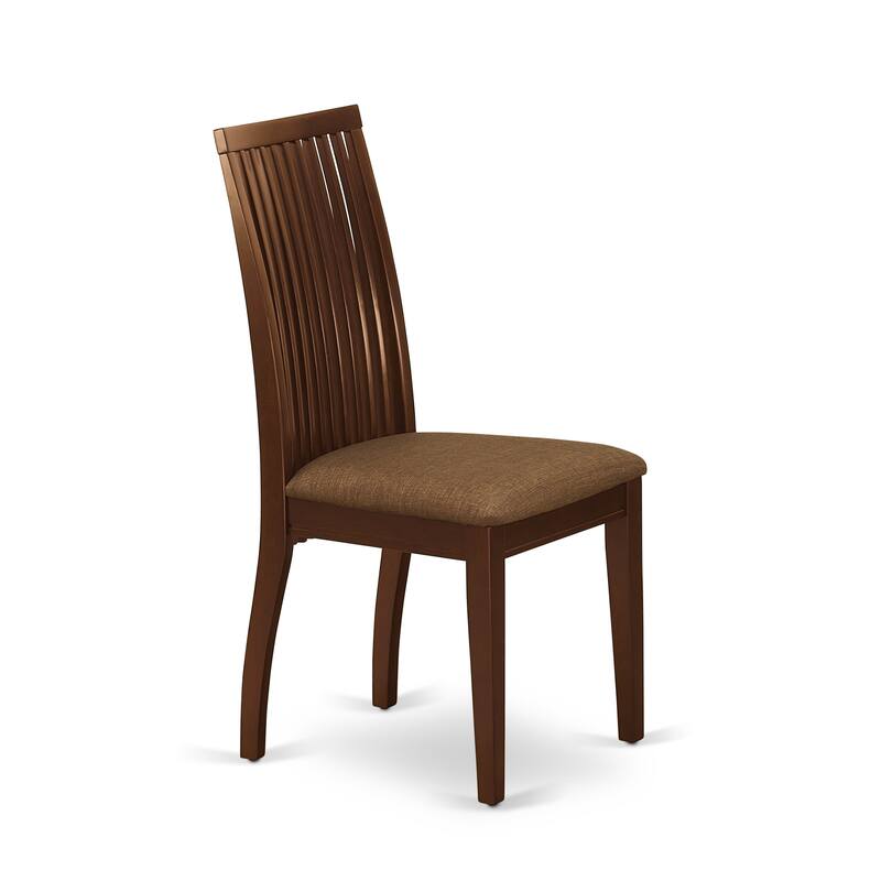 East West Furniture Modern Dining Table Set Contains a Wooden Table and Linen Fabric Dining Chairs (Finish & Pieces Options)