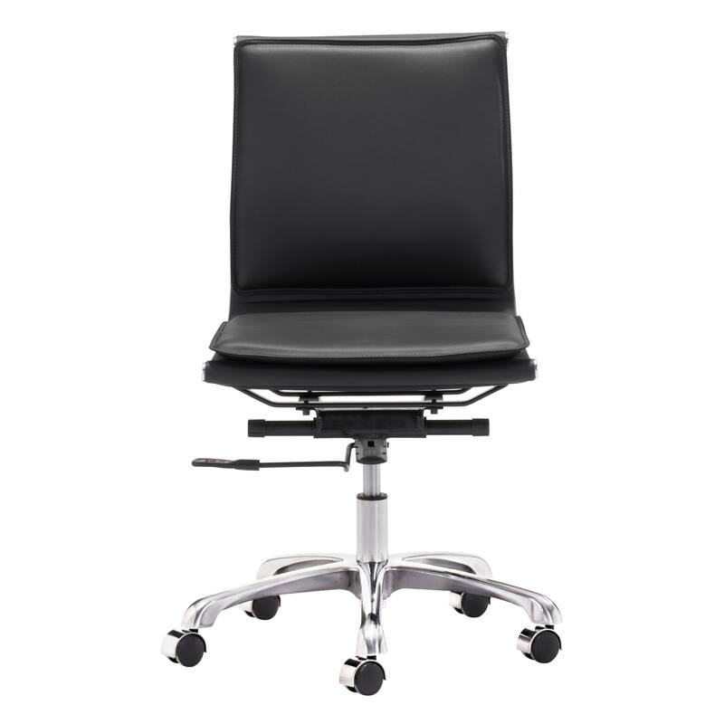 Dream Plus Armless Office Chair Black - 23L x 23W x 36.6-40H