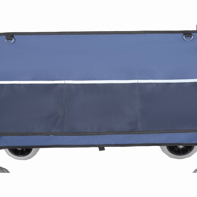 Multi-Functional Push-Pull Folding Wagon Cart with Rotating Handle & 9"x4" Beach Tires for Camping & Beach -300L XL Heavy-Duty