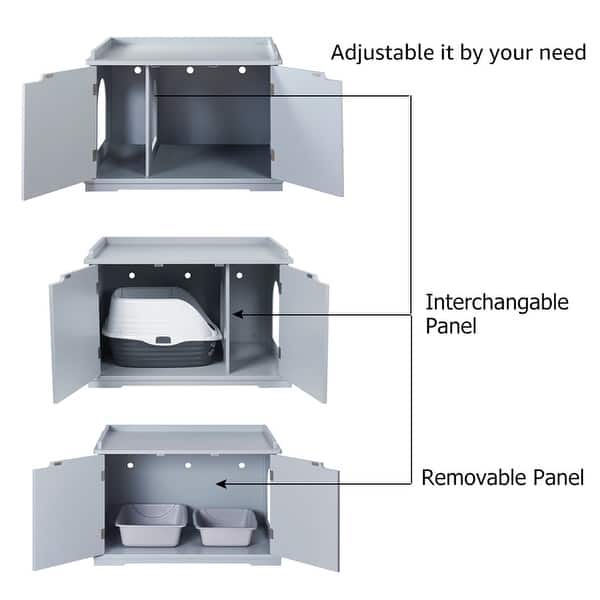 Shop Black Friday Deals On Unipaws Cat Washroom Bench Easy Assembly Litter Box Cover Overstock 25724780