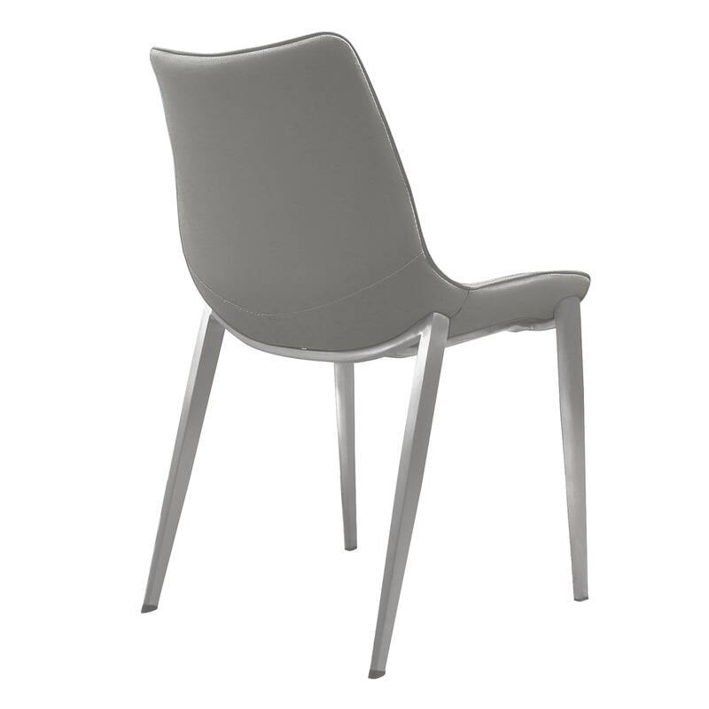 EcoLeather Bucket Seat Dining Chair W/ Stainless Steel Legs Set of 2